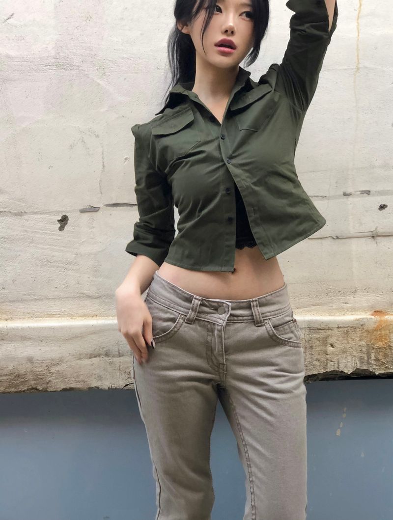 vintage pocket low rise pants