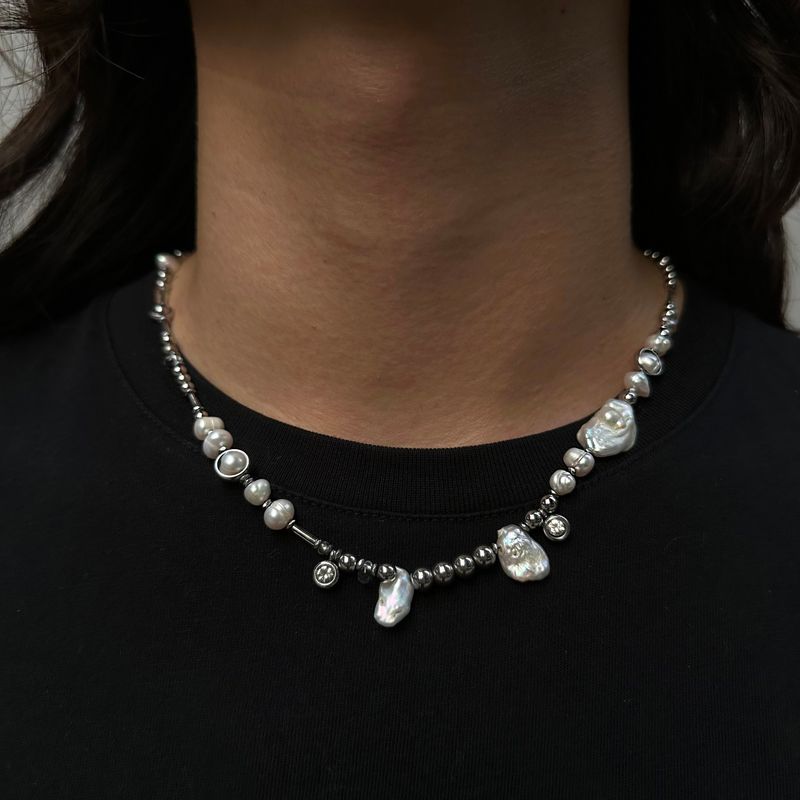 Pearl Cubic Mix Necklace