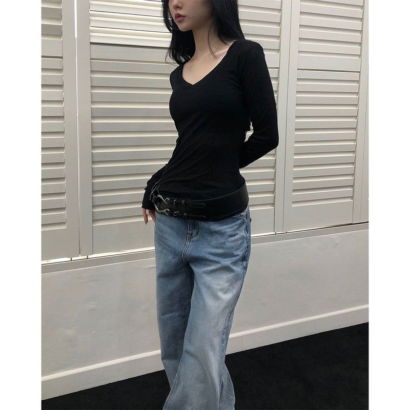 DEEP SWAY（ディープ スウェイ）の「Back Slit V-neck T（Tops）」