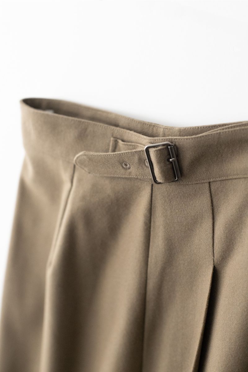 Wrap pleats skirts (Brown)