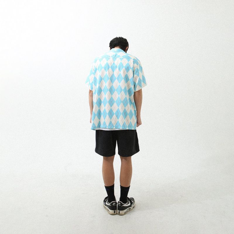 ARGYLE FUNK HALF SHIRTS BLUE