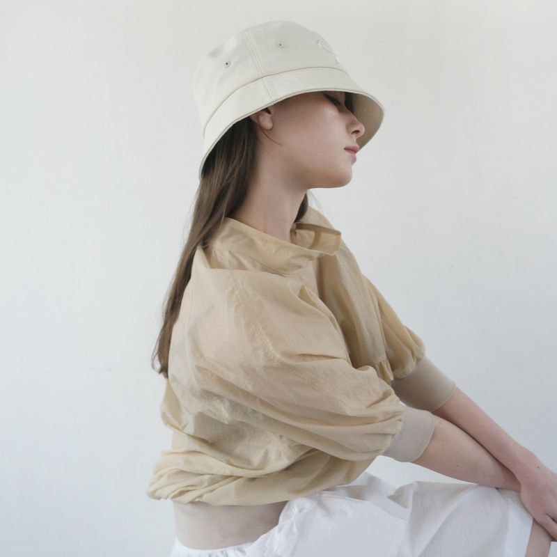 Cream Ribbon Cotton Hat