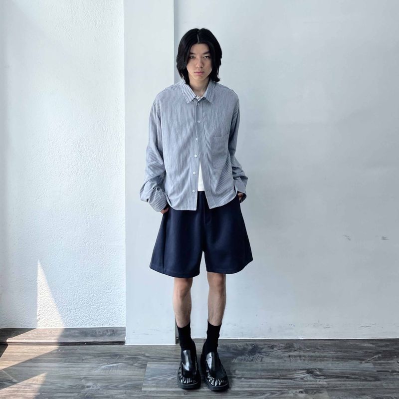3D Paneled Scuba Knit Shorts