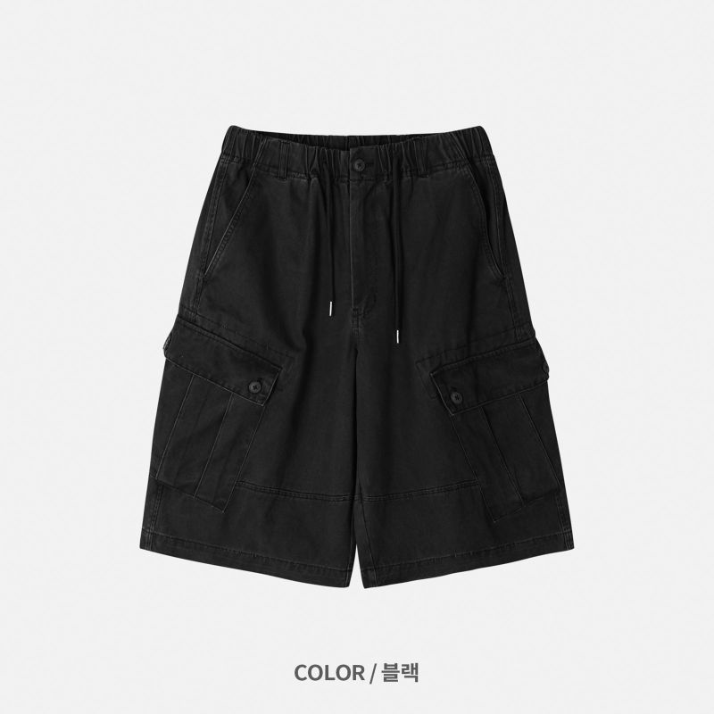 Washed Cargo Bermuda Pants (4color)