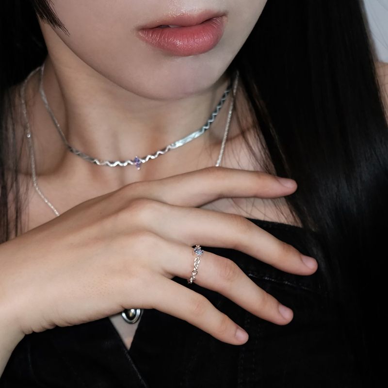 Tiny blue sapphire ring