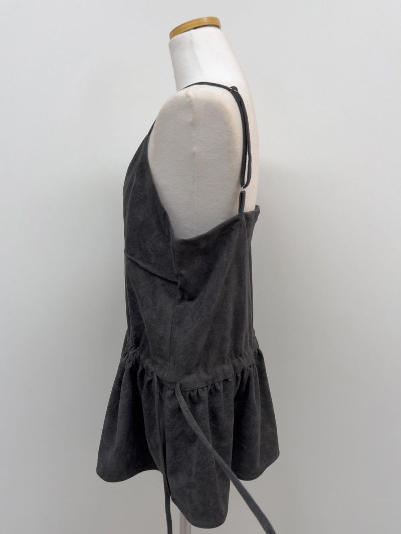 Frilled Suede Bustier