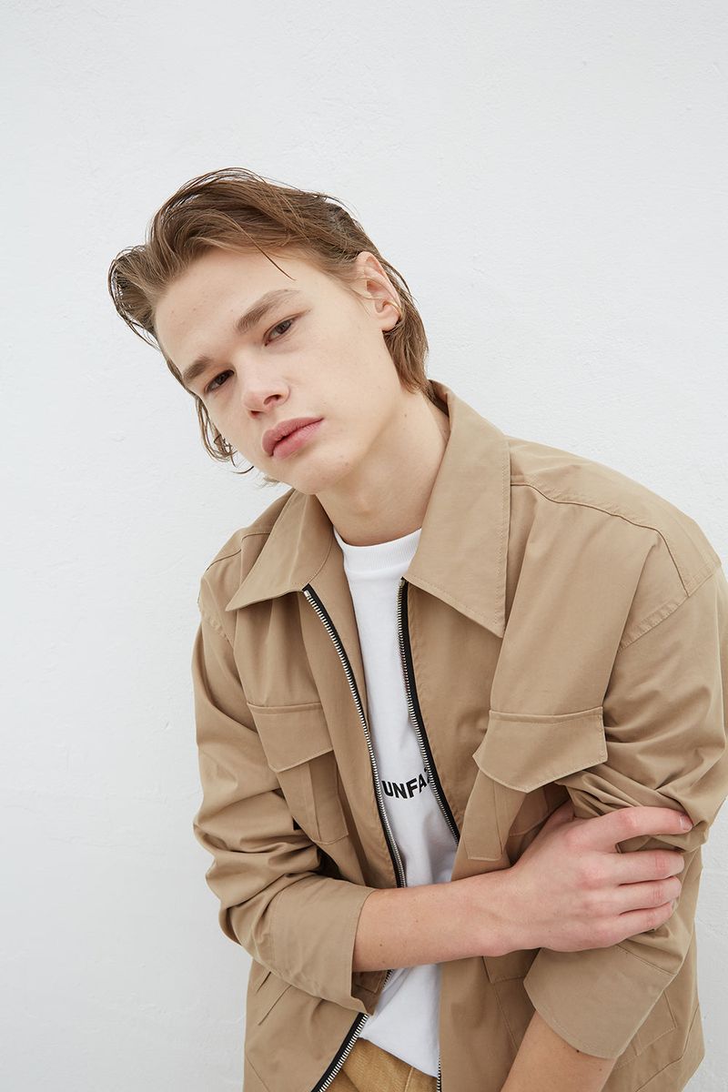 ZIPPED BEIGE SHIRT JACKET
