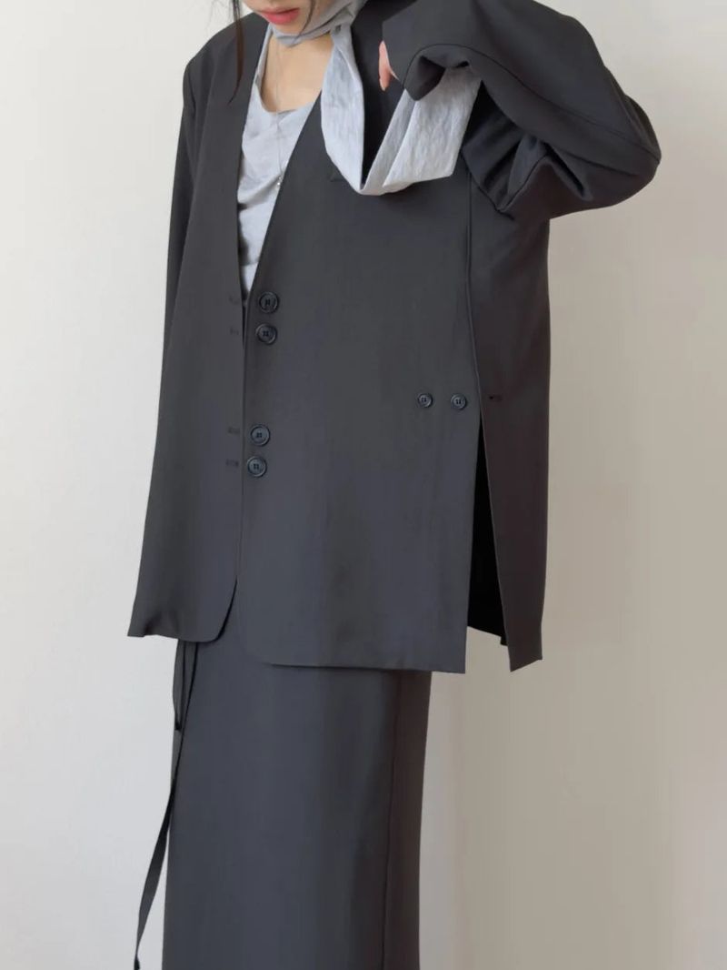Dawson Slit Collarless Over Fit Jacket