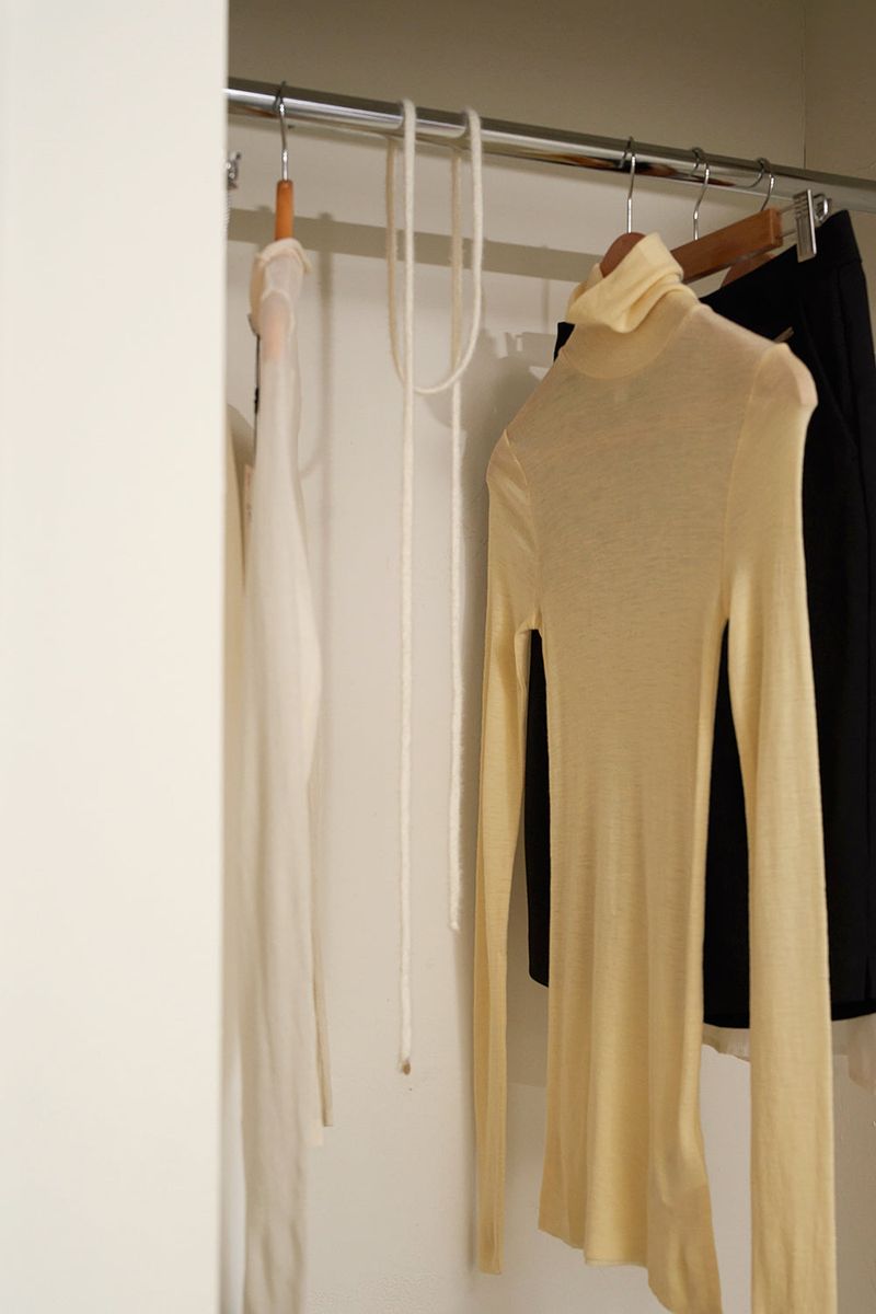 string knit scarf - Ivory