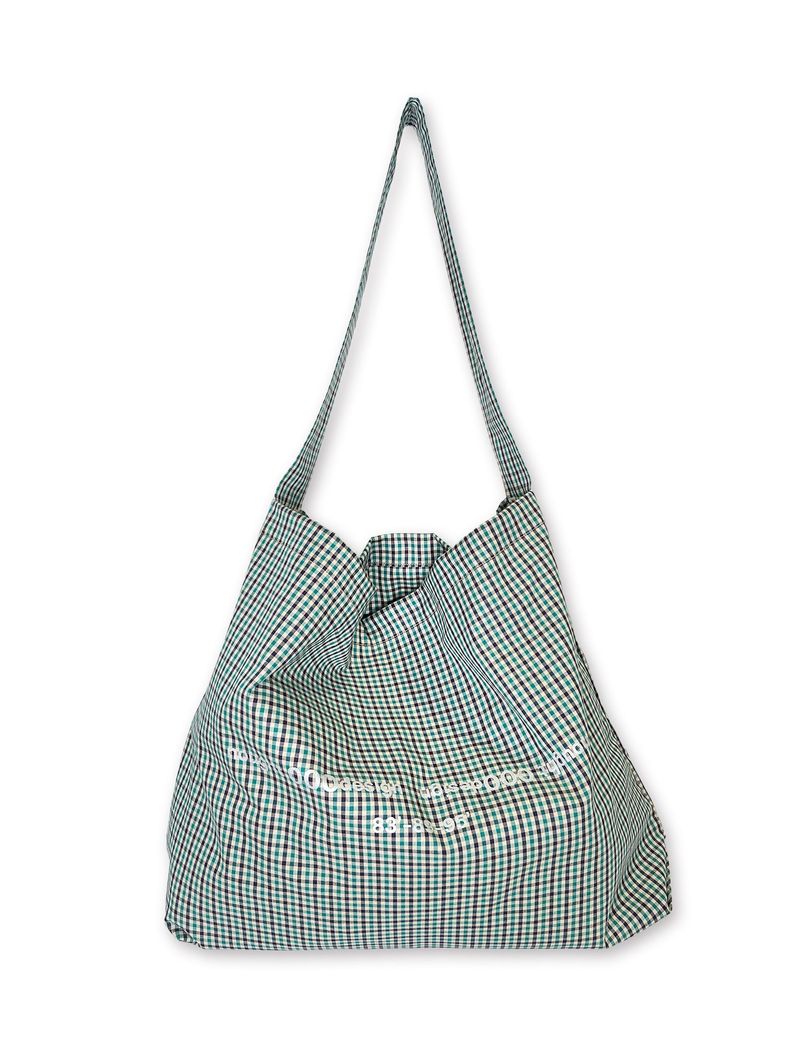 Reverse Logo Check Bag / Green