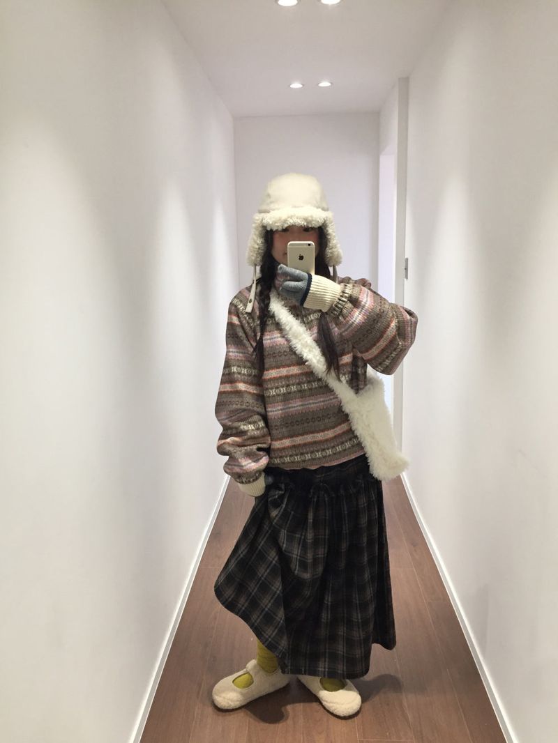 Bella Checkered Long Skirt (2color)