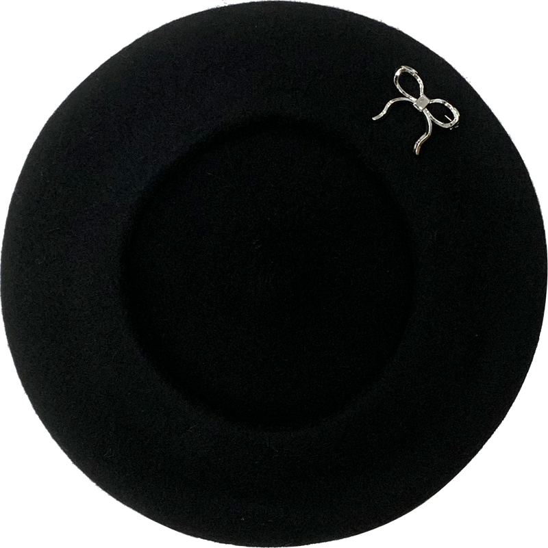 Ribboned wool beret (5Colors)