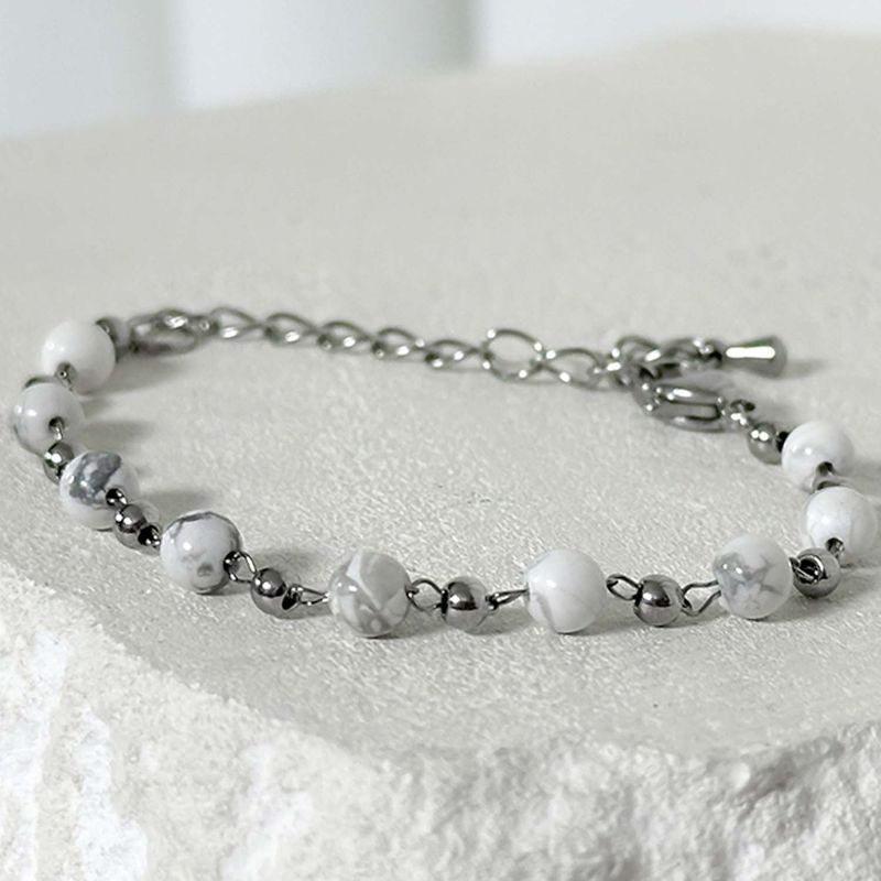 BLESSED BULLET（ブレスドブレット）の「ss-Nature beads+ chain bracelet_white（Accessories）」