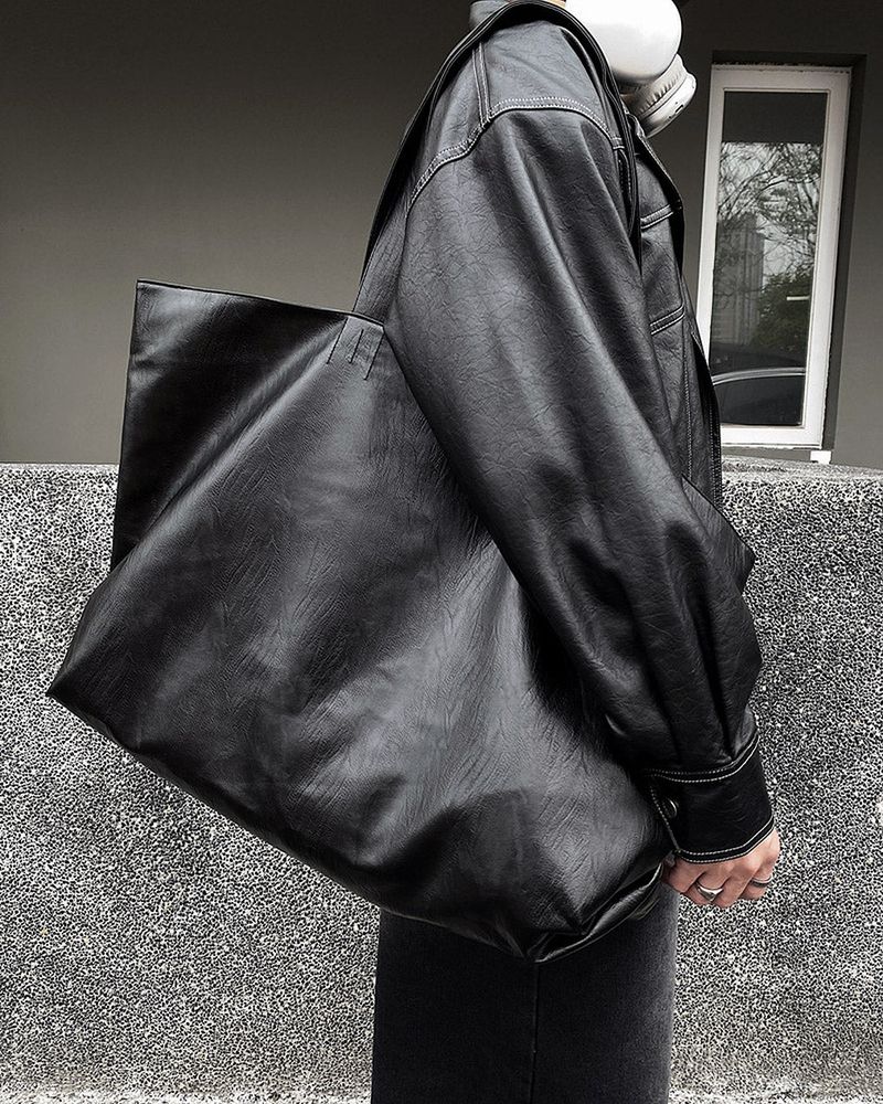 Travel Leather Line Big Shoulder Bag