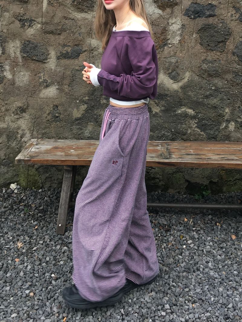 [Ritcore MADE] Striped Terry Wide Pants (3c)