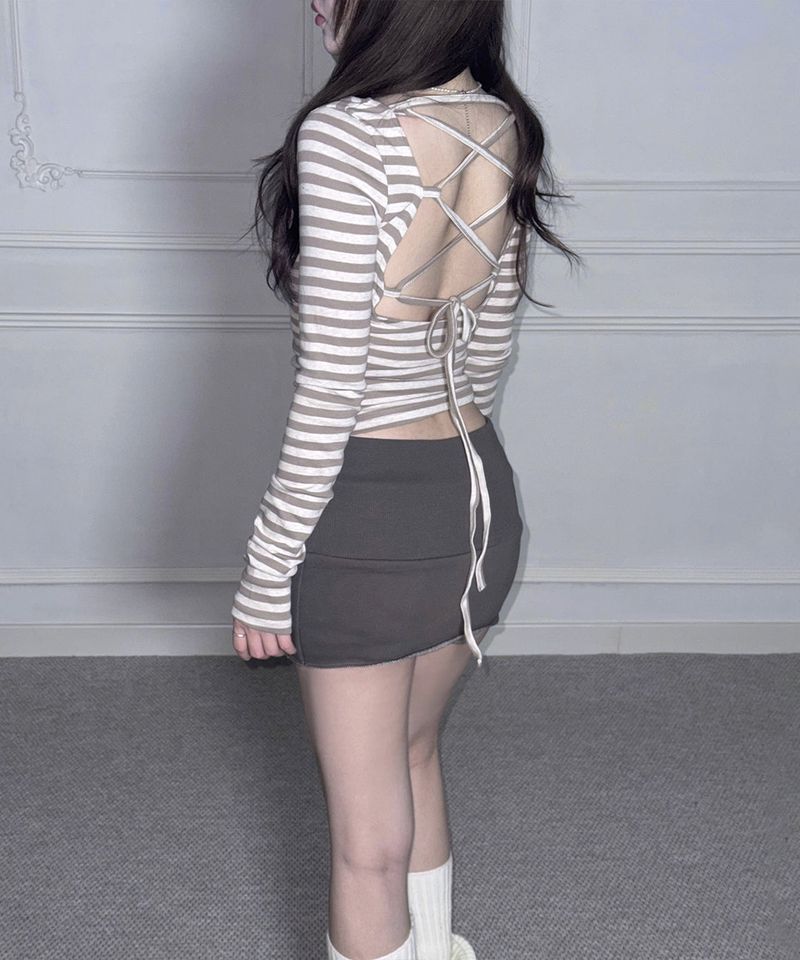 Backless Striped Top (2colors)