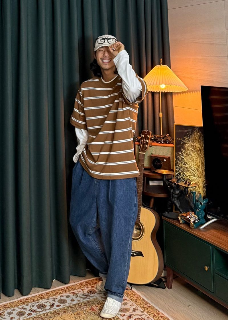 Striped Layered Long-Sleeve 2COLOR