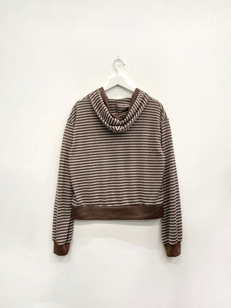 Stripe Summer Boucle Hood Zip-Up (3c)  