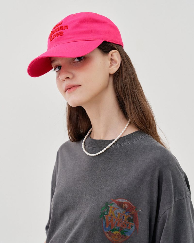 CAT HUMAN LOVE BALL CAP_HOT PINK