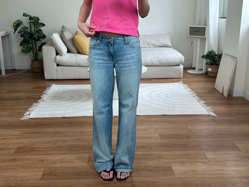washed low denim