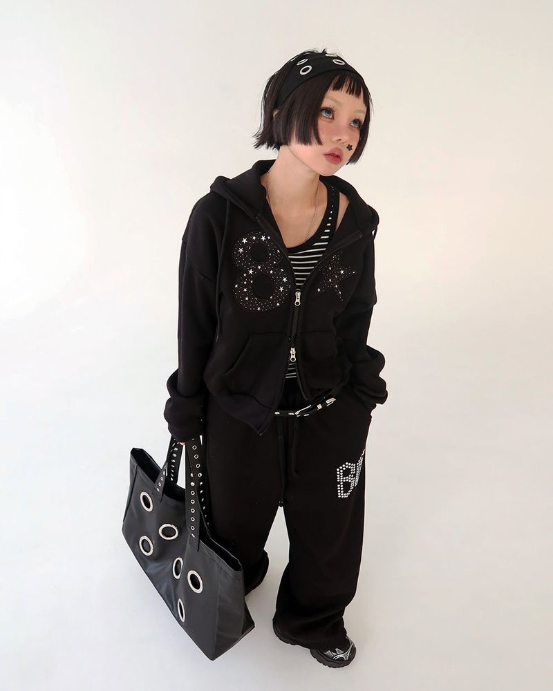 Star Patch Hoodie Zip-Up