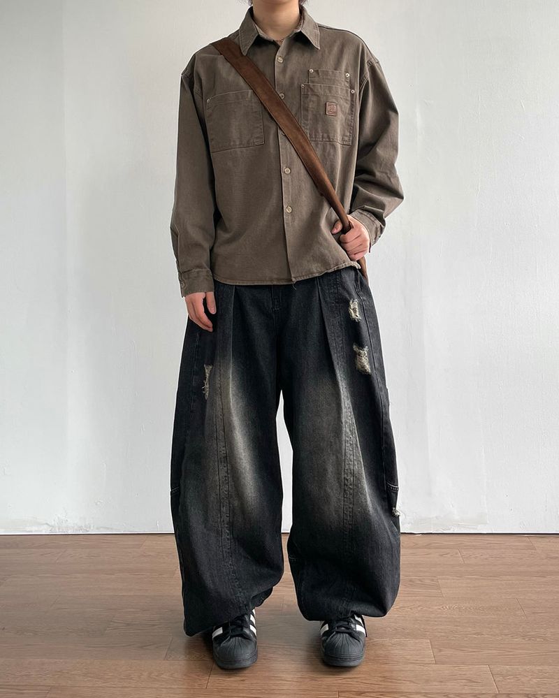 Frey Fold Denim Pants