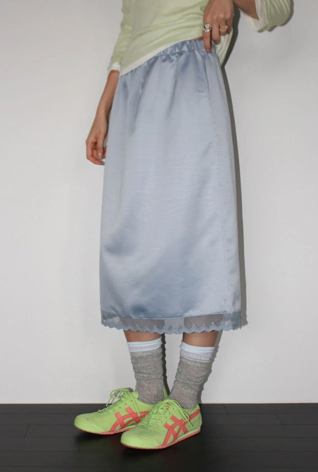 LILY SATIN MIDI SKIRT