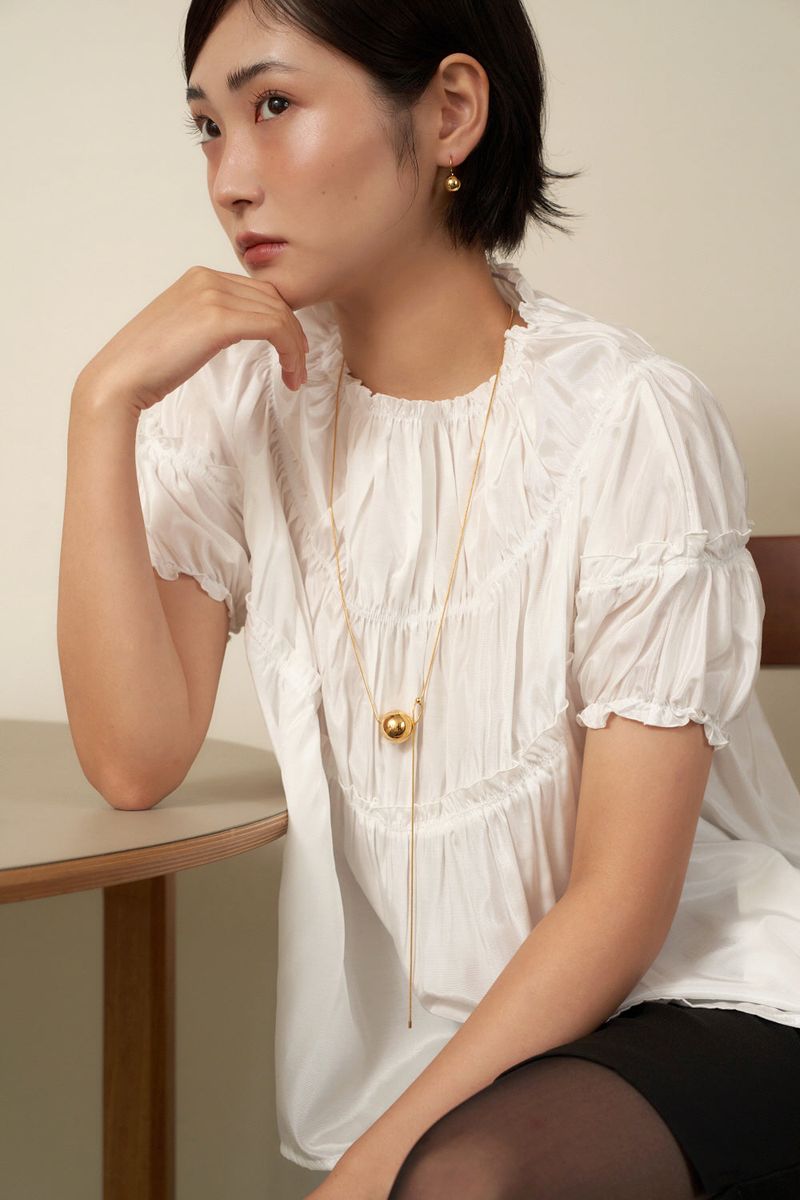 maxy moving ball necklace - gold