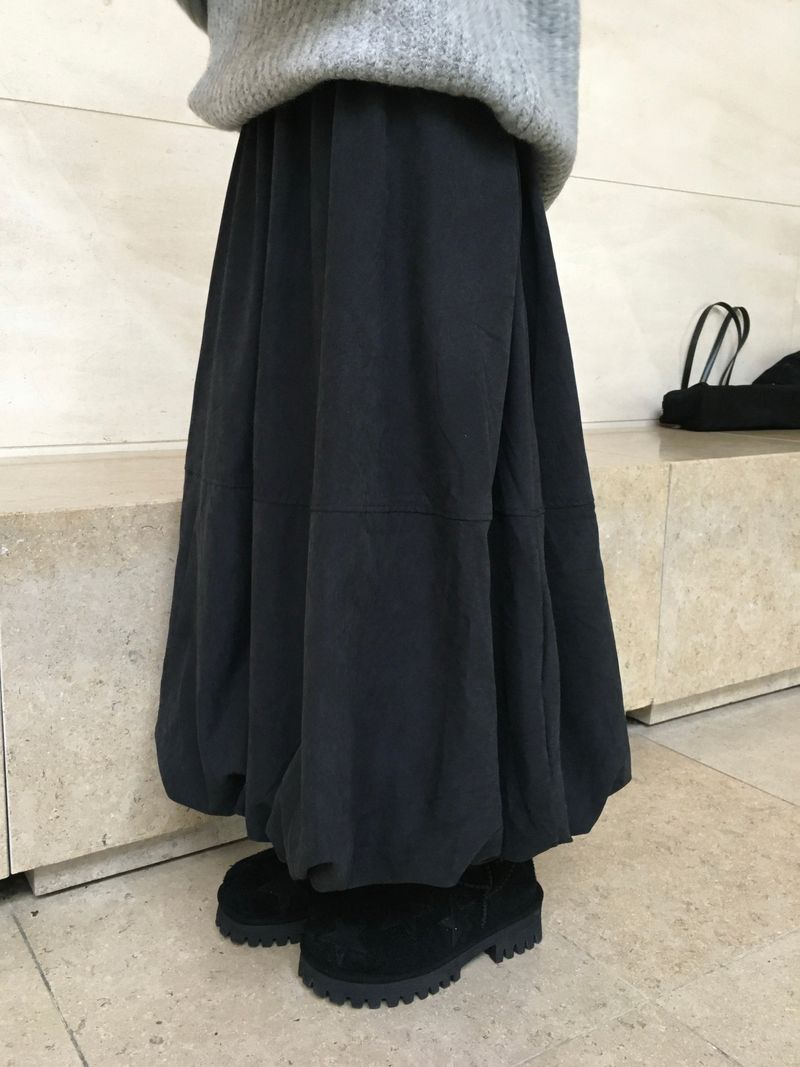 Polar Cream Suede Balloon Skirt (4c)