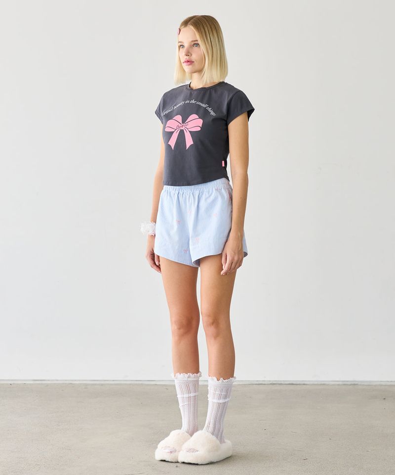 STRIPE RIBBON SHORTS BLUE