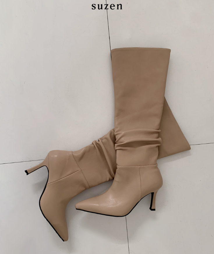 Ive Shirring Long Boots (2color)