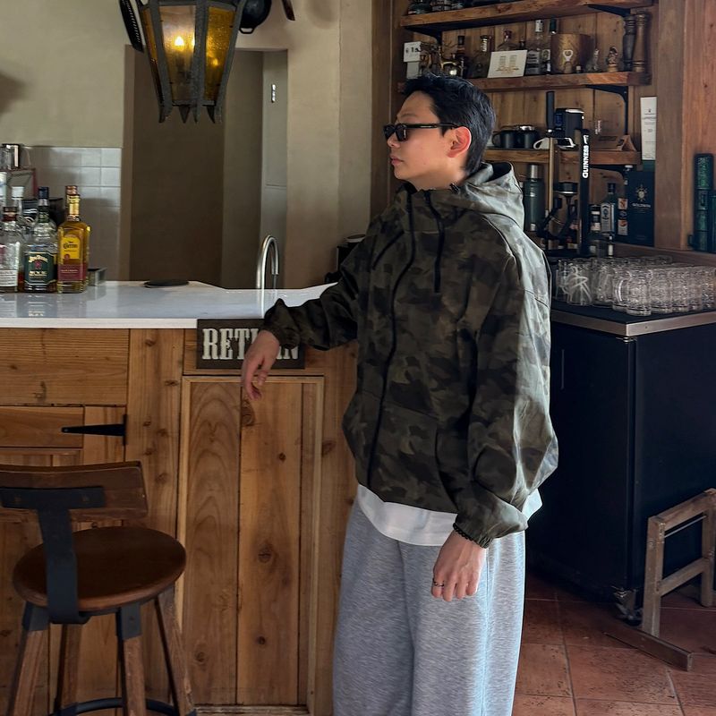 Camouflage Zipper Hooded Jacket