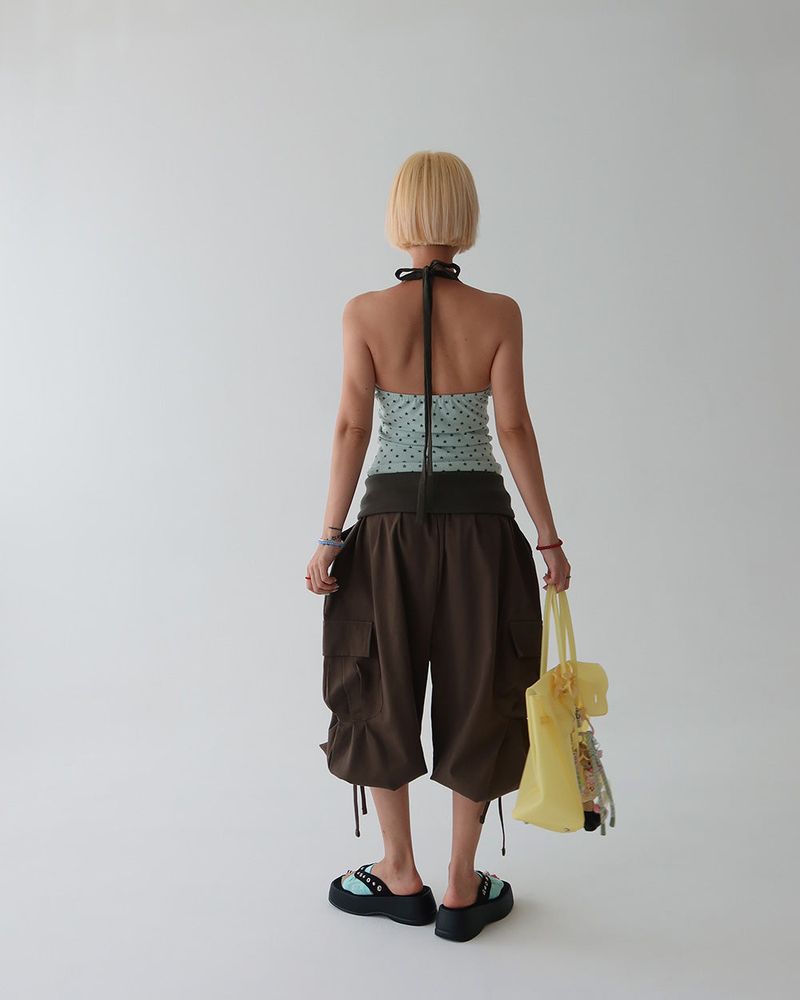 Rollup Cargo Bermuda Harem Capri Pants