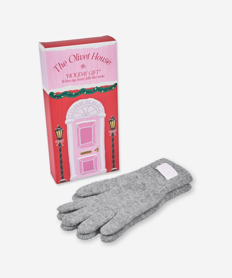 Let It Snow Label Gloves (Green)