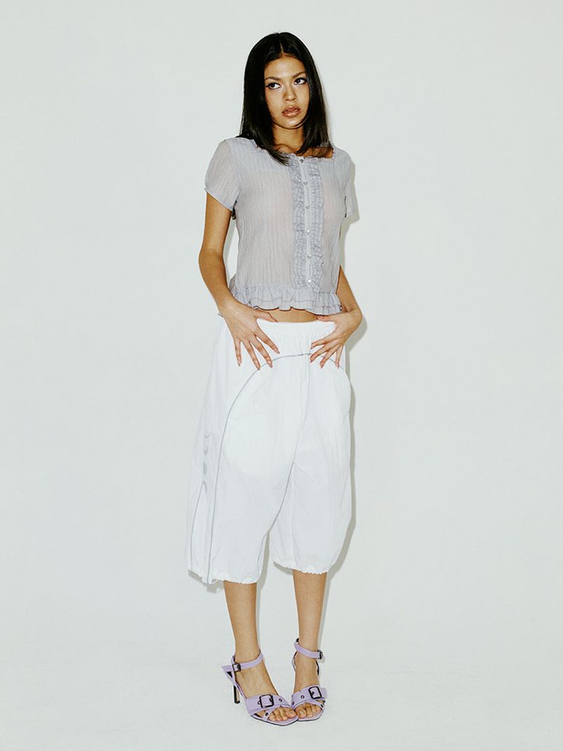 LINE HALF PANTS WHITE