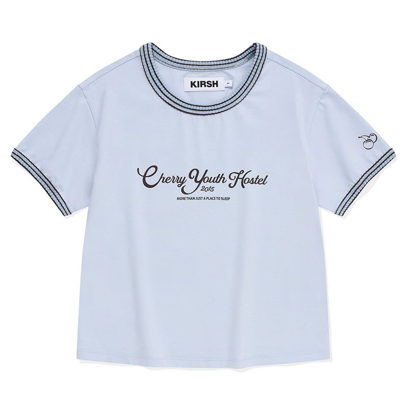 COLOR COMBINATION CROP T-SHIRT [SKY]