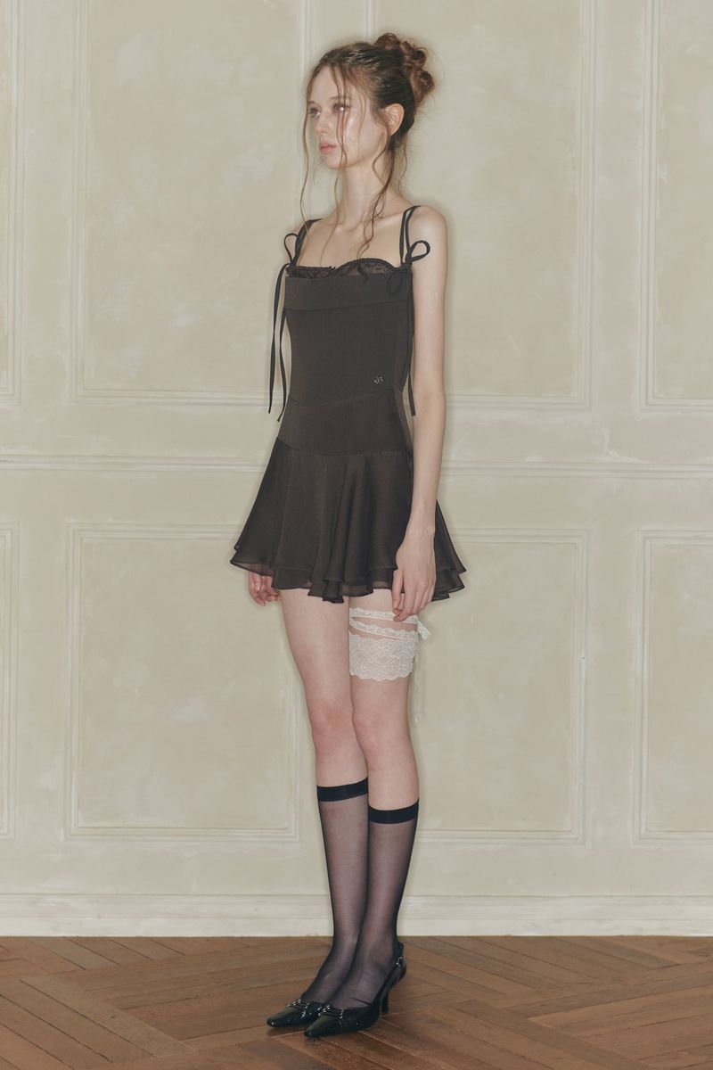 HEART RIBBON DRESS brown