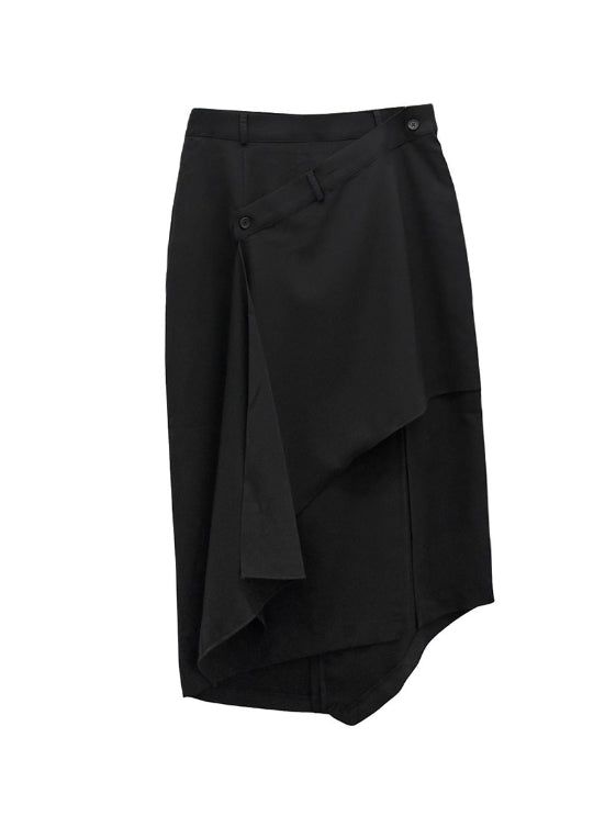 Luen Unbalanced Wrap Long Skirt
