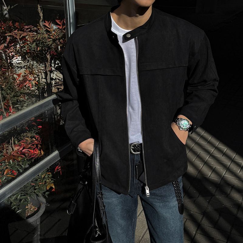ASCLO Stand Collar Suede Jacket (4color)