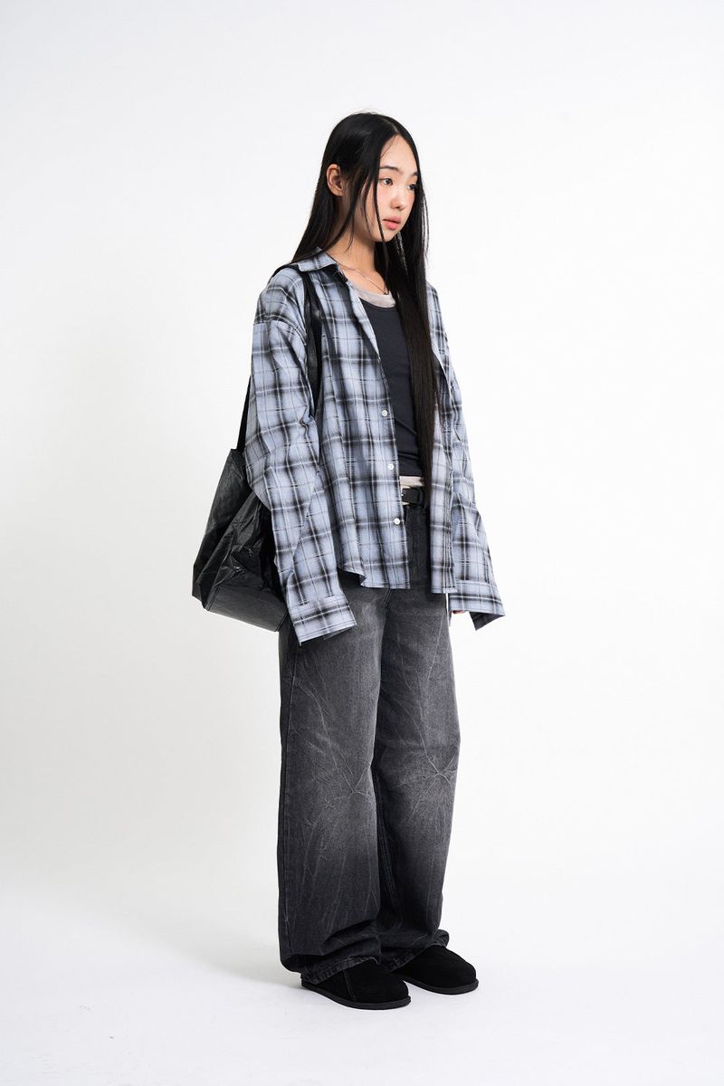 Black Lightning Balloon Denim Pants