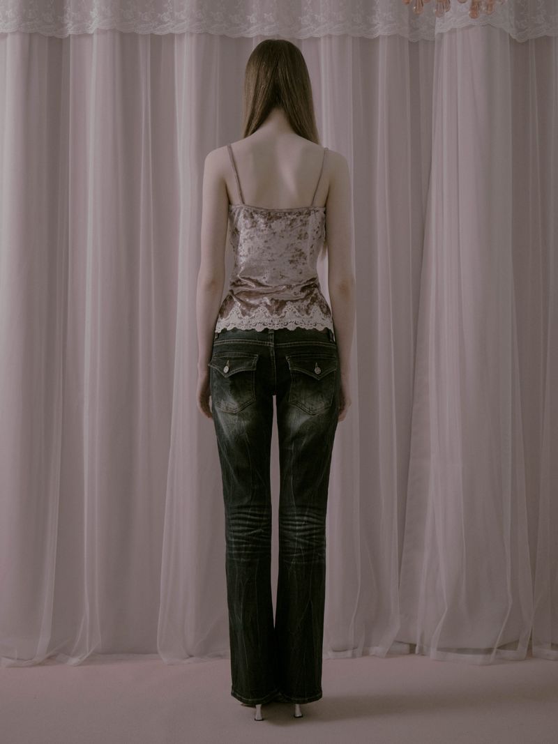Velvet Lace Sleeveless Pink