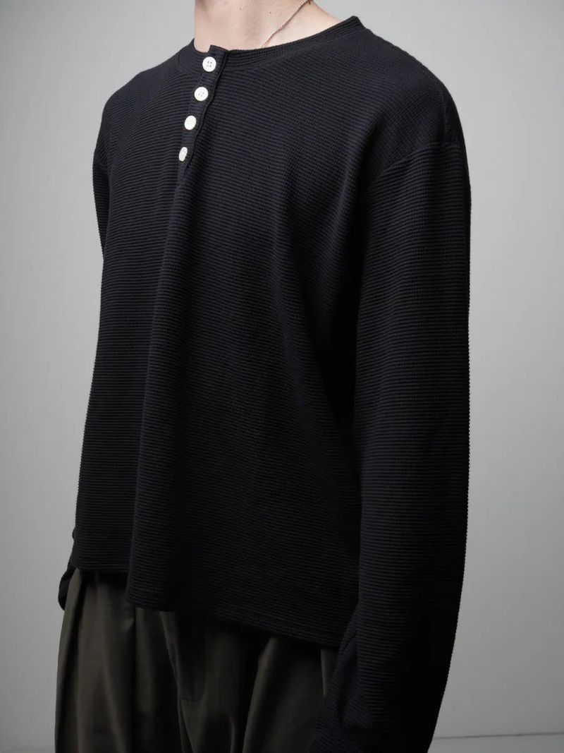 TP4 Waffle-Knit Henley Shirt