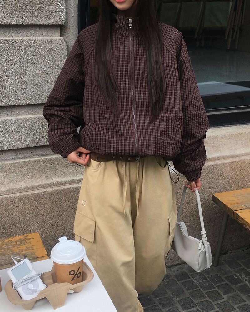 [ORIGINAL] Piping Half-Neck Windbreaker