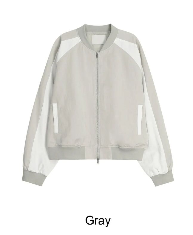 Veil crop color matching blouson