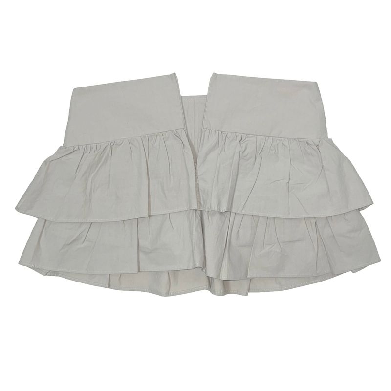 marron tiered skirt pants