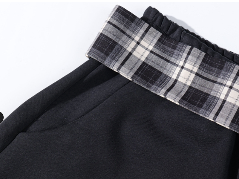 Focus Check Belt Wide Pants