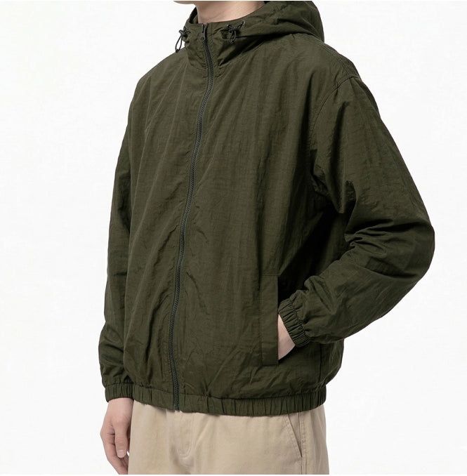 Crop Banding Light Windbreaker Khaki