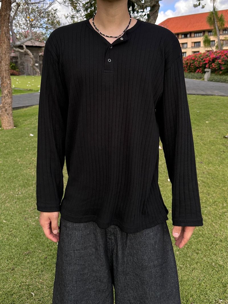 simple line henry neck long-sleeve 3C