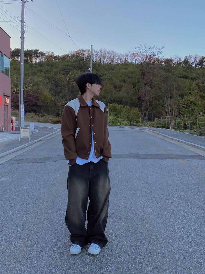 Mud Washing balloon denim pants