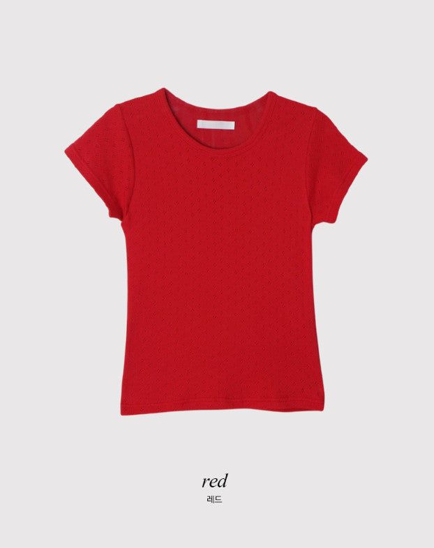 [SHOPPERMADE] アイレットスリムショートスリーブTシャツ (4color)